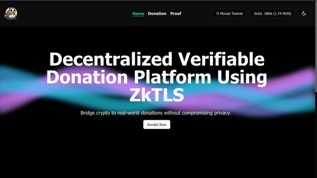 Decentralized Verifiable Donation Platform Using ZkTLS